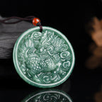 Fortune Jewel Natural Jade Kirin Abundance String Necklace Pendant