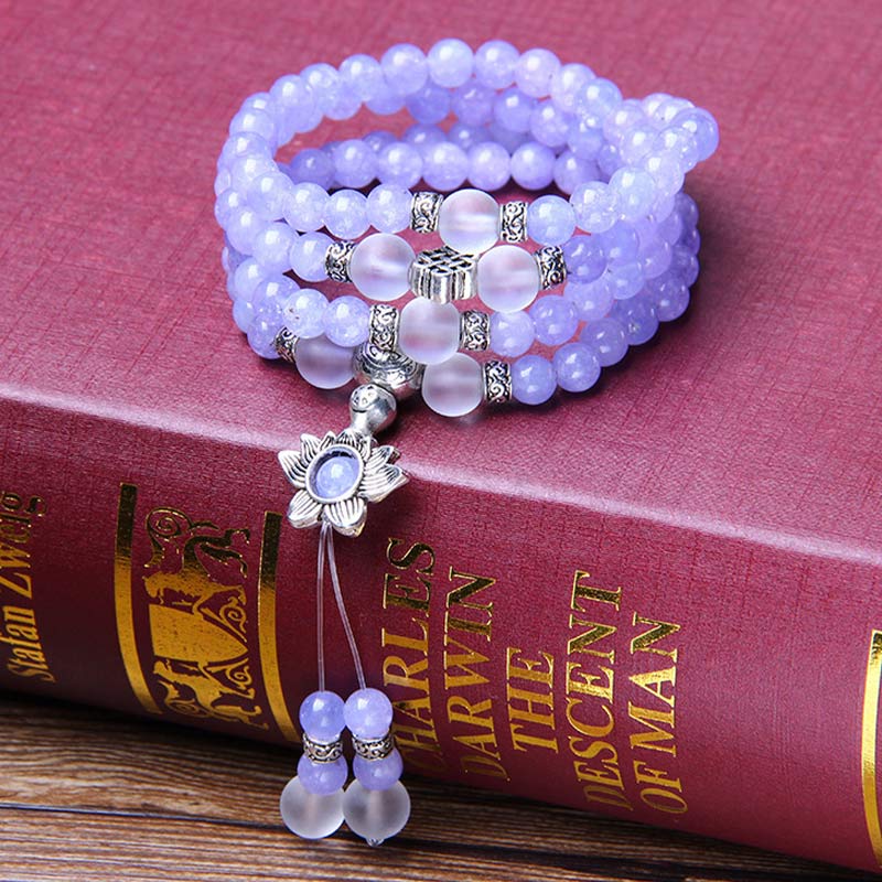 Fortune Jewel Purple Jasper Bead Strength Bracelet Mala