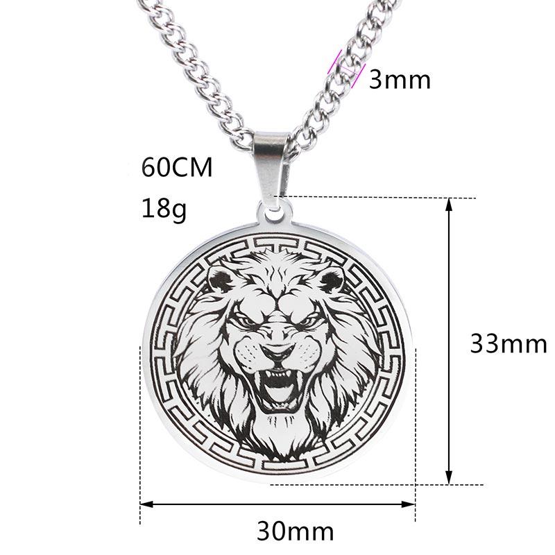 Fortune Jewel Animal Titanium Steel Chain Necklace Protection Pendant