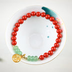 Fortune Jewel Tibetan Cinnabar Green Aventurine Luck Bracelet Necklace
