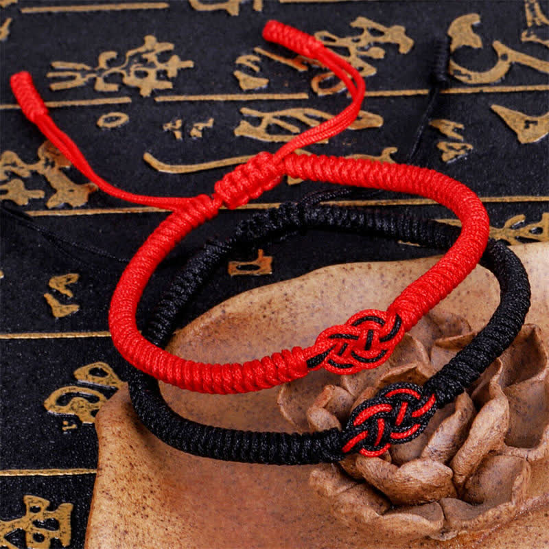 Fortune Jewel 2Pcs Tibetan Luck Chinese Knot Protection String Bracelet