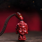 Fortune Jewel Chinese Zodiac Natal Buddha Natural Cinnabar Amulet Keep Away Evil Spirits Necklace Pendant