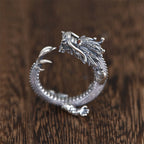 Fortune Jewel 925 Sterling Silver Dragon Luck Protection Ring Fortune Jewel