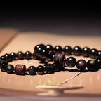 Fortune Jewel Natural Gold Sheen Obsidian Rainbow Obsidian Om Mani Padme Hum Fu Character Healing Bracelet