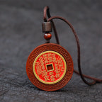 Fortune Jewel Lightning Struck Jujube Wood Yin Yang Bagua Mountain Ghosts Spend Money Protection Necklace Pendant Fortune Jewel