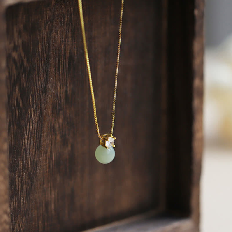 Fortune Jewel Lucky Bead Jade Prosperity Chain Necklace Pendant