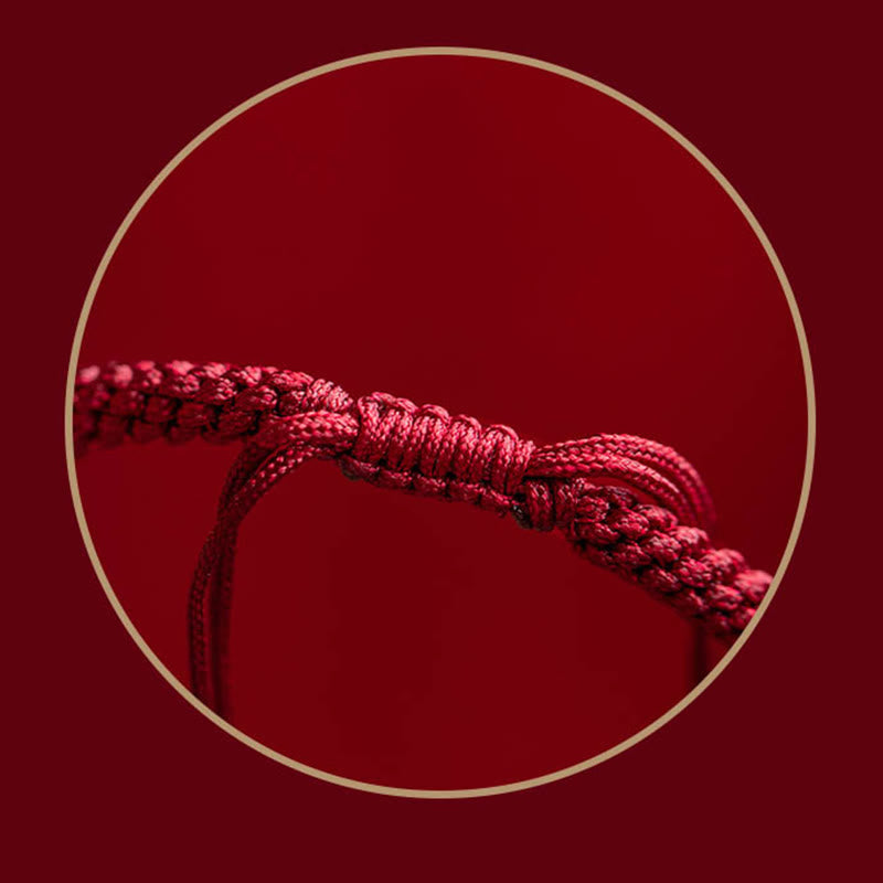 Fortune Jewel Tibet Cinnabar Om Mani Padme Hum Engraved Blessing Braided Bracelet