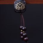 Fortune Jewel 108 Mala Beads Tibetan Small Leaf Red Sandalwood Lotus Balance Bracelet