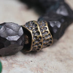 Fortune Jewel Tibet Ebony Wood Copper Peace Tassel Wrist Mala Bracelet