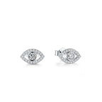 Fortune Jewel 925 Sterling Silver Evil Eye Symbol Protection Stud Earrings