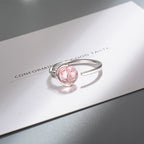 Fortune Jewel Pink Crystal Soothing Rotation Ring