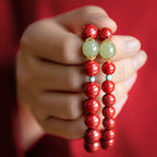 Fortune Jewel Cinnabar Green Aventurine Fortune Luck Bracelet