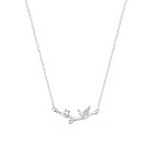 Fortune Jewel Bamboo Leaf Design Copper Zircon Wealth Necklace Pendant