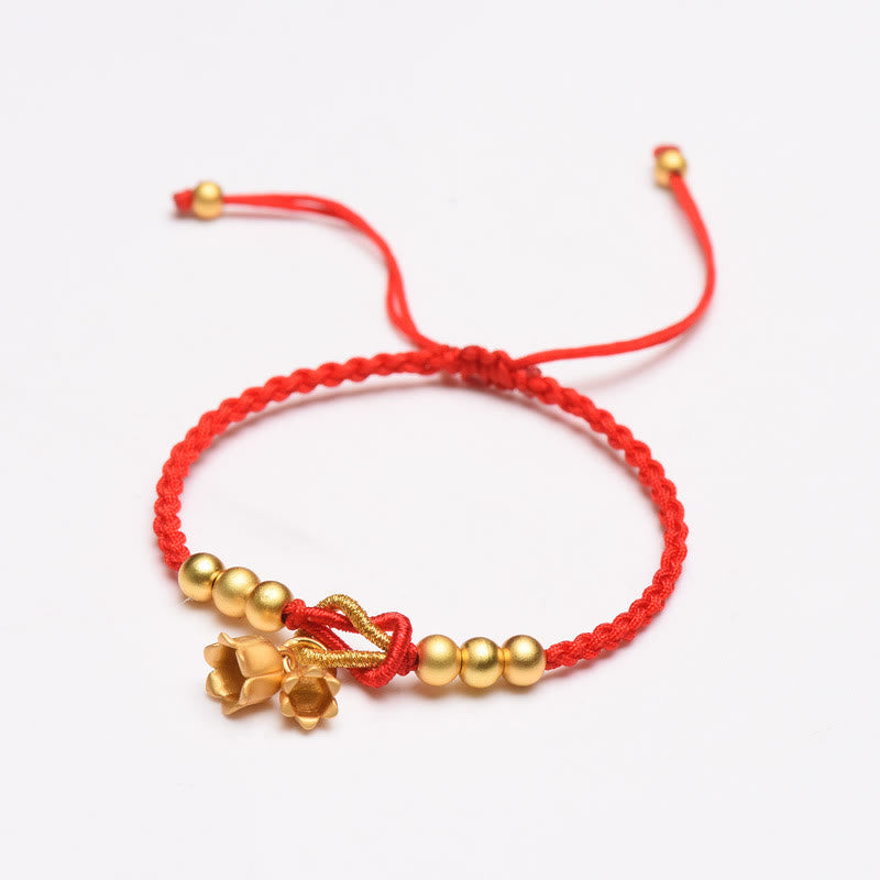 Fortune Jewel Handcrafted Lily Of The Valley Flower Charm Design Luck Protection Braided Bracelet