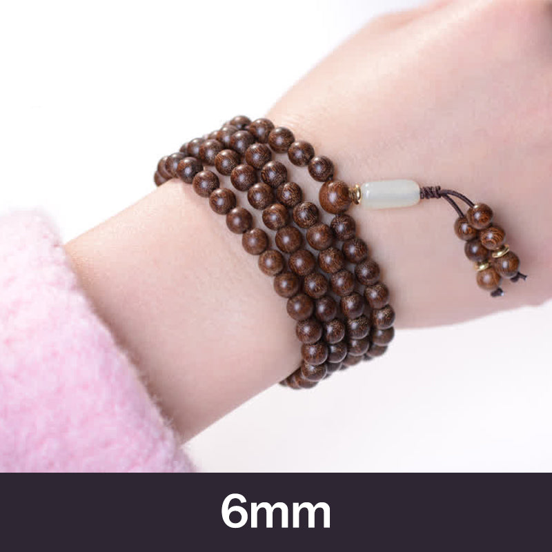 Fortune Jewel 108 Mala Beads Rosewood Jade Calm Bracelet