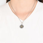 Fortune Jewel 925 Sterling Silver Double Dorje Vajra Blessing Necklace Pendant