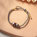 Fortune Jewel Tibetan Three-eyed Dzi Bead Luck Happiness Bracelet