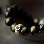 Fortune Jewel Chinese Zodiac Natal Buddha Obsidian Purification Bracelet