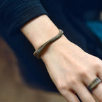 Fortune Jewel Simple Design Wrapped Brass Copper Luck Wealth Adjustable Cuff Bracelet