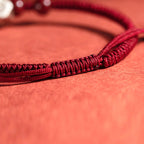 Fortune Jewel 925 Sterling Silver Chinese Zodiac Natal Buddha Cinnabar Calm Bracelet
