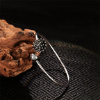 Fortune Jewel Retro Lotus White Copper Enlightenment Bracelet Bangle