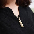Fortune Jewel Jade Dragon Phoenix Copper Blessing Harmony Necklace Pendant Fortune Jewel