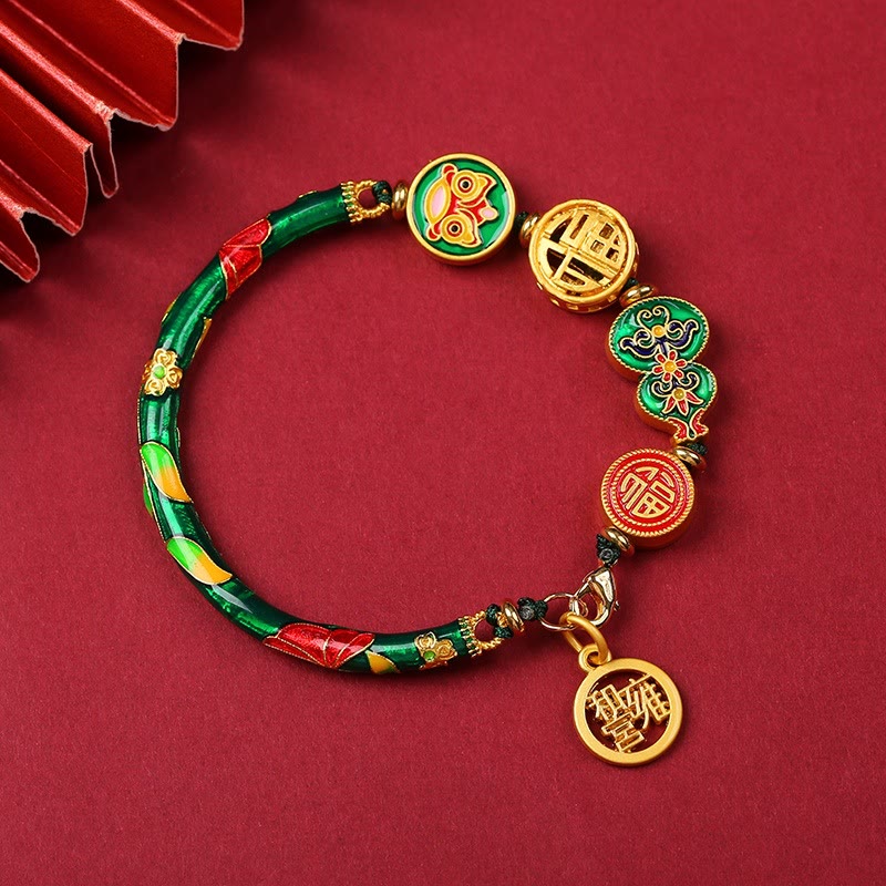 Fortune Jewel Tibetan Gourd Fortune Happiness Lion Wealth Luck Bracelet
