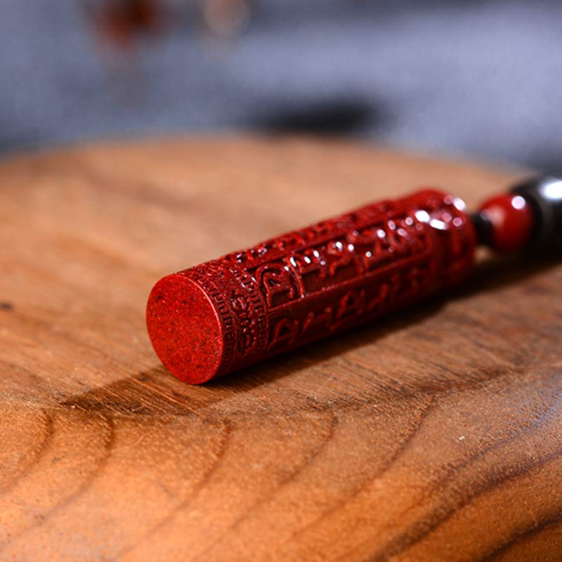 Fortune Jewel Tibetan Cinnabar Mantra Concentration String Necklace