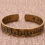 Fortune Jewel Tibetan Mahāpratisarā Mantra Sanskrit Copper Brass Healing Bracelet Bangle