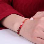 Fortune Jewel Natural Cinnabar Jade Peace Buckle Blessing Bracelet