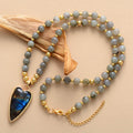 Fortune Jewel Labradorite Support Healing Beaded Necklace Pendant