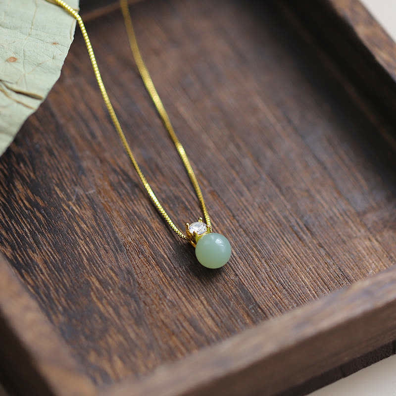 Fortune Jewel Lucky Bead Jade Prosperity Chain Necklace Pendant