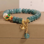 Fortune Jewel Jade White Agate Butterfly Abacus Beads Abundance Bracelet