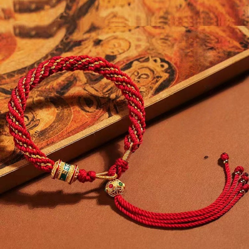 Tibetan Red String Protection Bracelet – Ben Ming Nian Luck & Blessing Cord