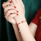 Fortune Jewel 925 Sterling Silver Chinese Zodiac Luck Faith Discolor Red String Bracelet