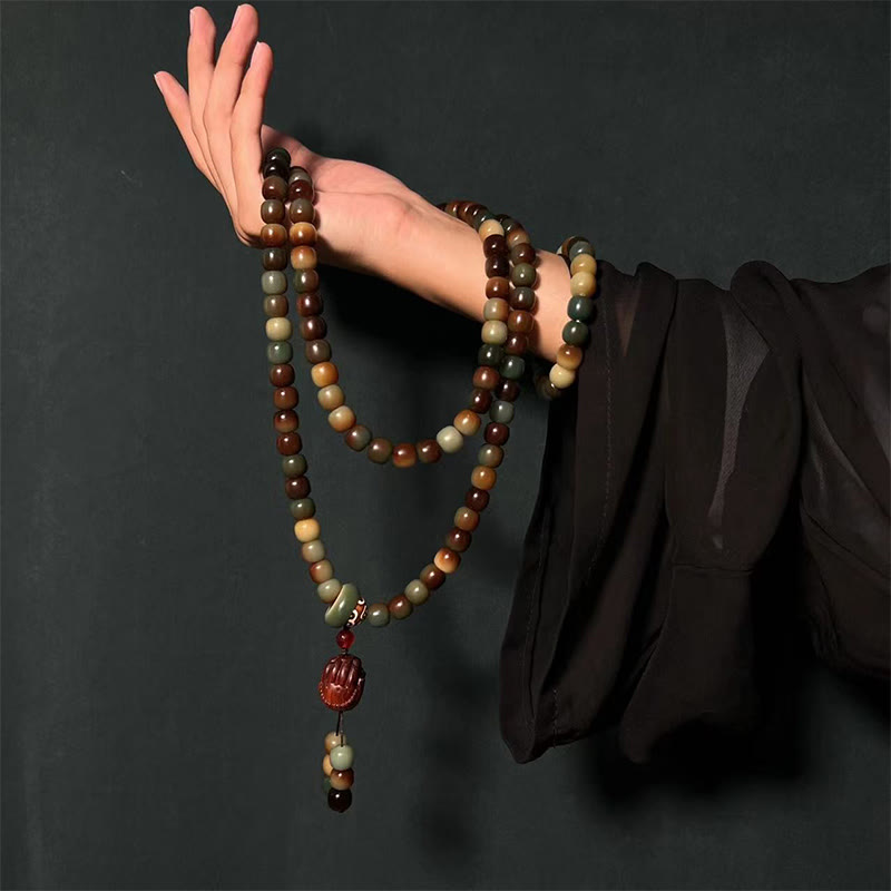Fortune Jewel 108 Mala Beads Bodhi Seed Peace Wisdom Bracelet Wrist Mala Pocket Mala