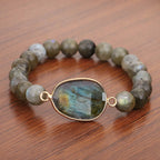 Fortune Jewel Natural Labradorite Moonstone Support Healing Beaded Bracelet
