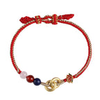 Fortune Jewel 925 Sterling Silver Double Peace Buckle Lotus Auspicious Bracelet