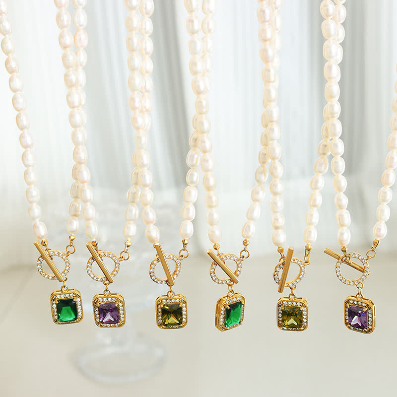 Fortune Jewel Pearl Zircon Wealth Charm Necklace Pendant
