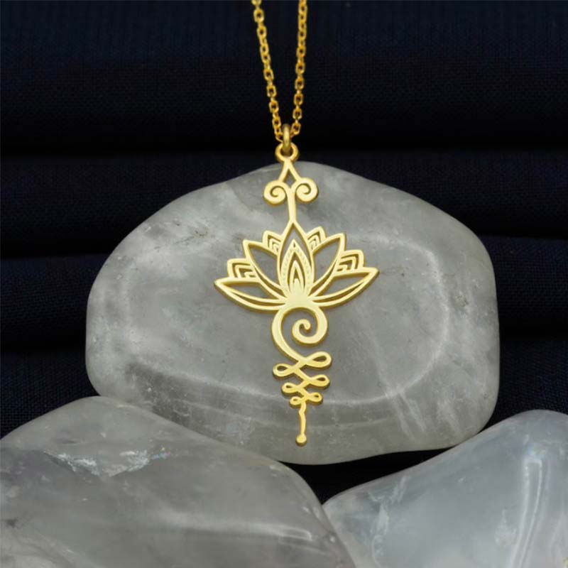 Fortune Jewel Lotus Luck Wealth Necklace Pendant