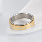 Fortune Jewel Mantra Titanium Steel Balance Rotatable Ring