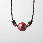 Fortune Jewel Natural Cinnabar Stones Bead Blessing Necklace Pendant