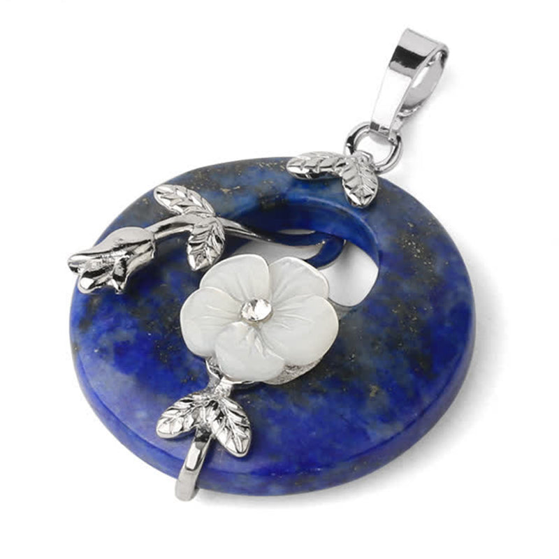 Fortune Jewel Various Crystal Amethyst Green Aventurine Flower Healing Necklace Pendant