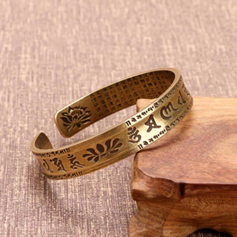 Fortune Jewel 2Pcs Om Mani Padme Hum Dragon Phoenix Copper Leather Peace Cuff Bracelet Bangle