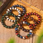 Fortune Jewel Tibetan Classic Liuli Glass Bead Luck Wealth Bracelet