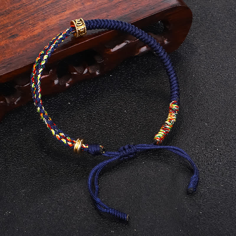 Fortune Jewel Om Mani Padme Hum Protection Luck String Bracelet