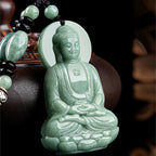 Fortune Jewel Amitabha Buddha Jade Amulet Compassion String Necklace Fortune Jewel