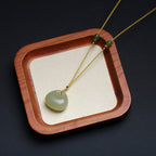 Fortune Jewel Natural Hetian Jade Small Bag Pattern Prosperity String Necklace Pendant