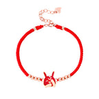 Fortune Jewel 925 Sterling Silver Chinese Zodiac Luck Faith Discolor Red String Bracelet