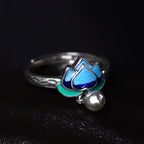 Fortune Jewel Lotus Flower Pattern Enlightenment Ring Fortune Jewel
